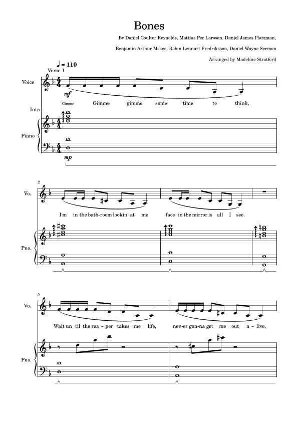 Bones (arr. Madeline J Stratford)