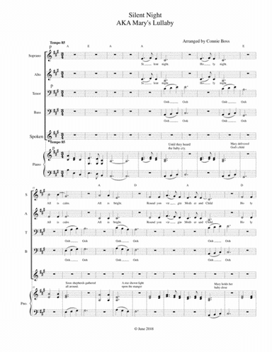 Silent Night aka Mary's Lullaby (arr. Connie Boss)