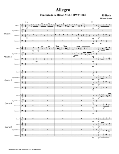 Concerto in A Minor, BWV 1065, Allegro (Double Reed Choir) (arr. Richard Byrnes)