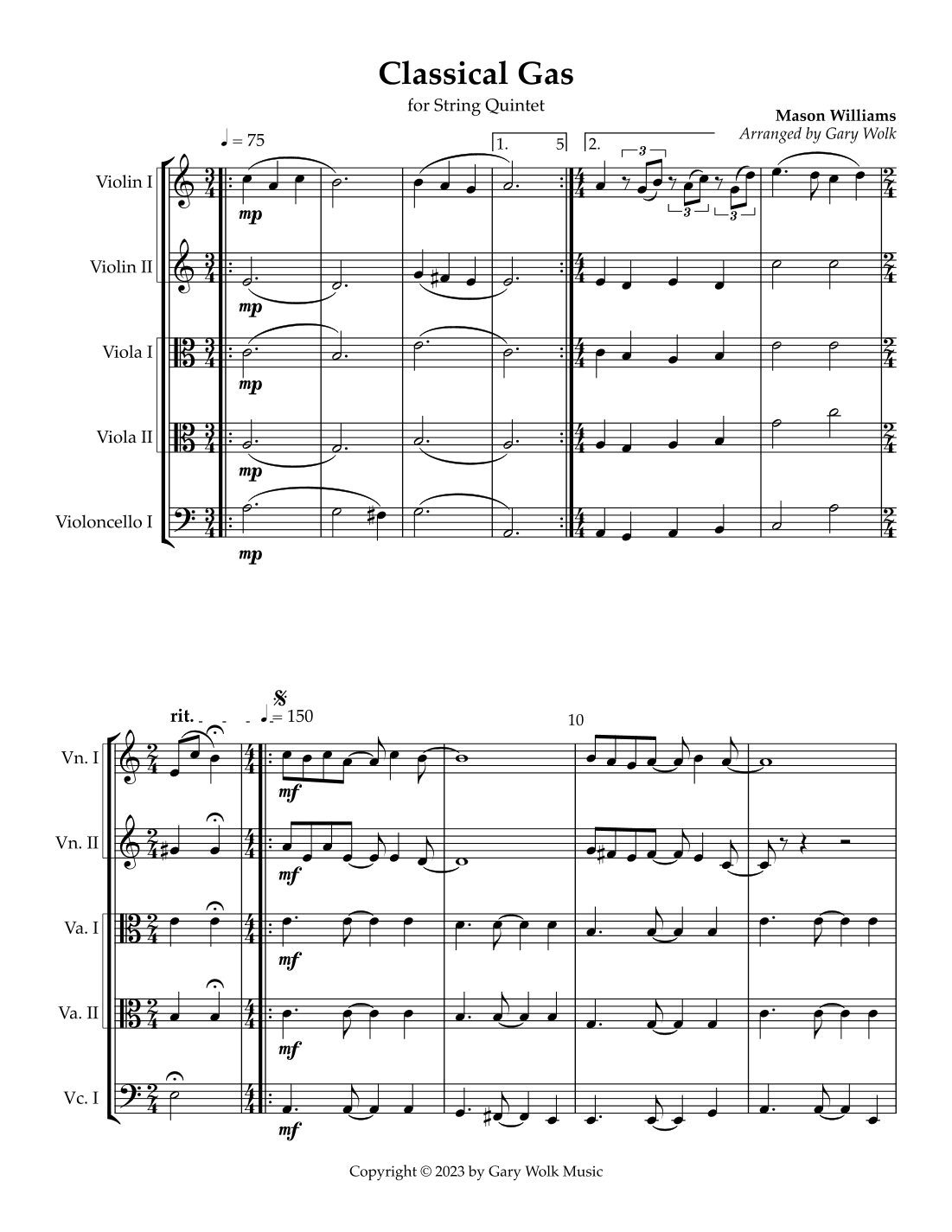 Classical Gas (arr. Gary Wolk)