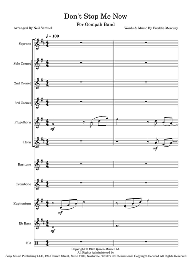 Don't Stop Me Now (arr. Neil Samuel)