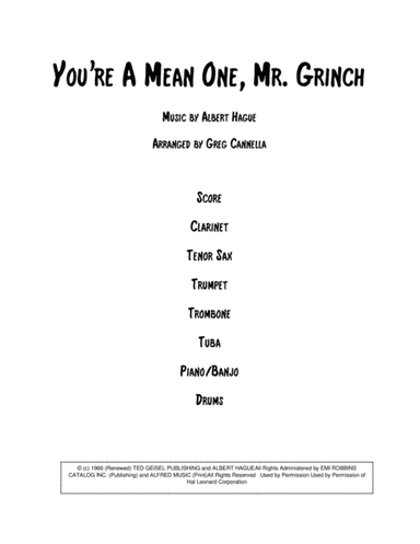 You're A Mean One, Mr. Grinch (arr. Greg Cannella)