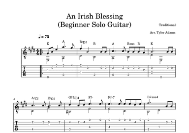 Irish Blessing (Beginner Solo Guitar) (arr. Tyler Adams)