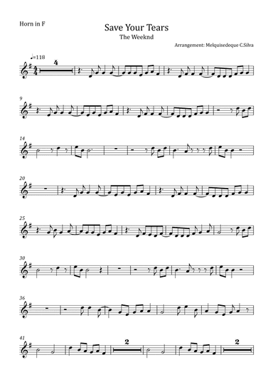 Save Your Tears (arr. Melquisedeque C.Silva)