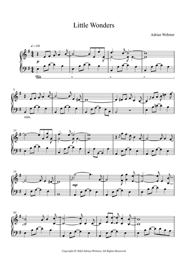 Little Wonders - CrusaderBeach - Calm Reflective Piano Solo