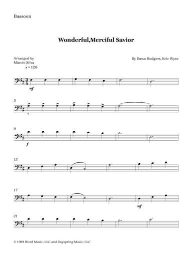 Wonderful, Merciful Savior (arr. Márcio Silva)