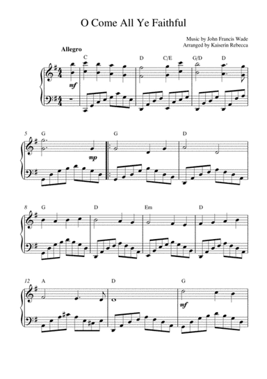 O Come All Ye Faithful (arr. Kaiserin Rebecca)