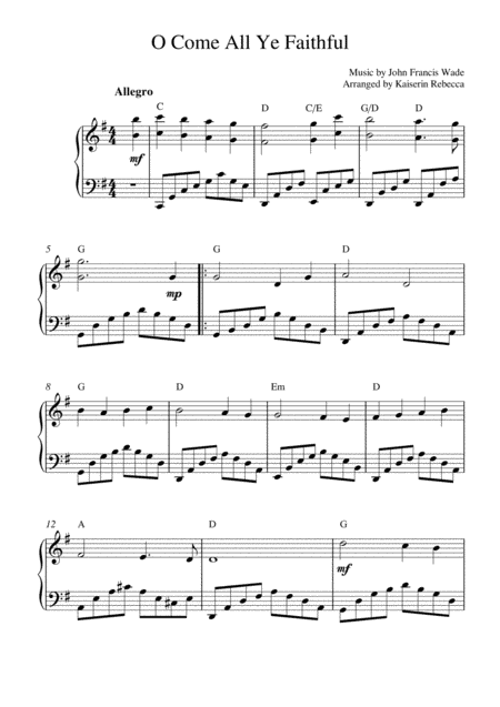 O Come All Ye Faithful (arr. Kaiserin Rebecca)