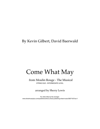 Come What May (arr. Sherry Lewis)