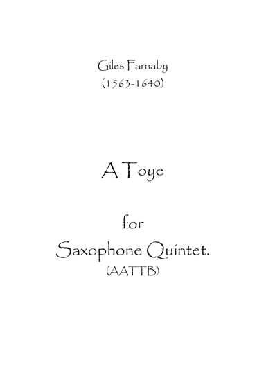A Toye (arr. Spence Bundy)