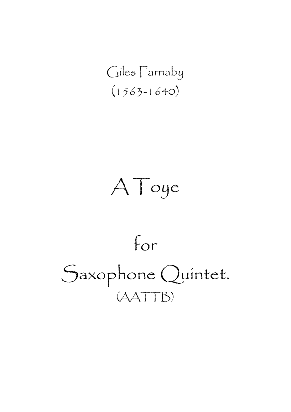 A Toye (arr. Spence Bundy)