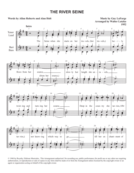 The River Seine (la Seine) (arr. Walter Latzko)