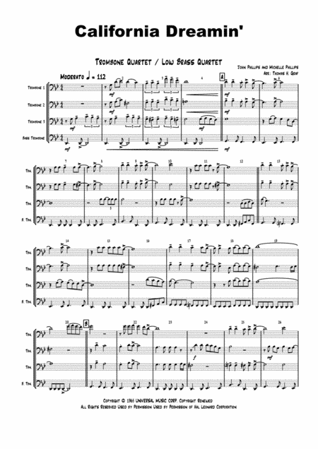 California Dreamin' (arr. Thomas H. Graf)