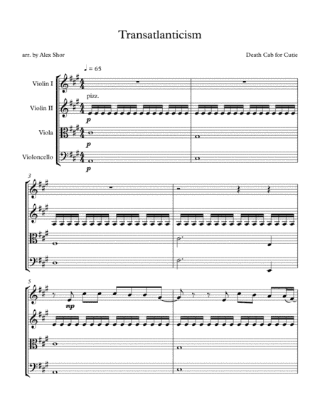Transatlanticism (arr. Alex Shor)