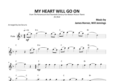 My Heart Will Go On (love Theme From 'titanic') (arr. Joe Securis)