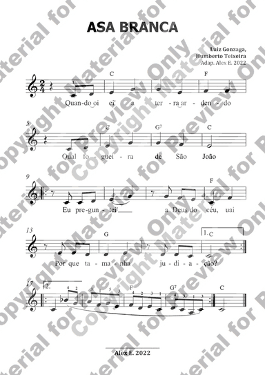 Asa Branca - Piano (arr. Alex E.)