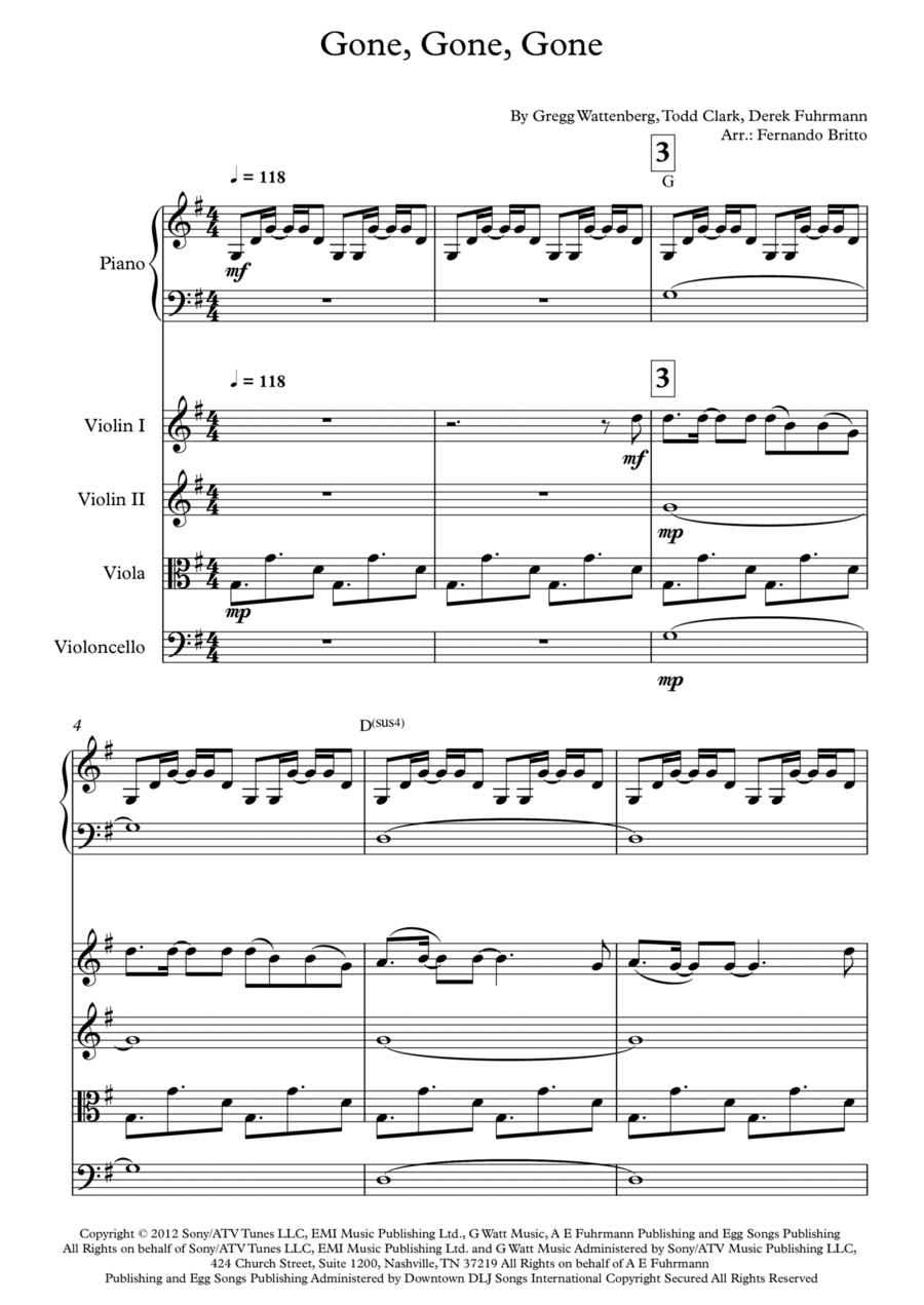 Gone, Gone, Gone (arr. Fernando Britto)
