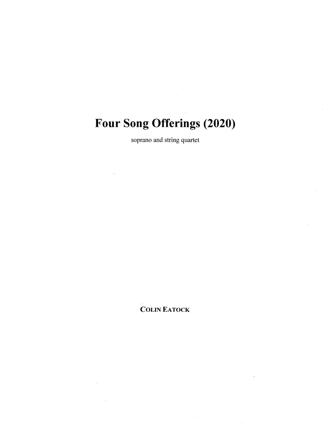 Four Song Offerings (2020)
