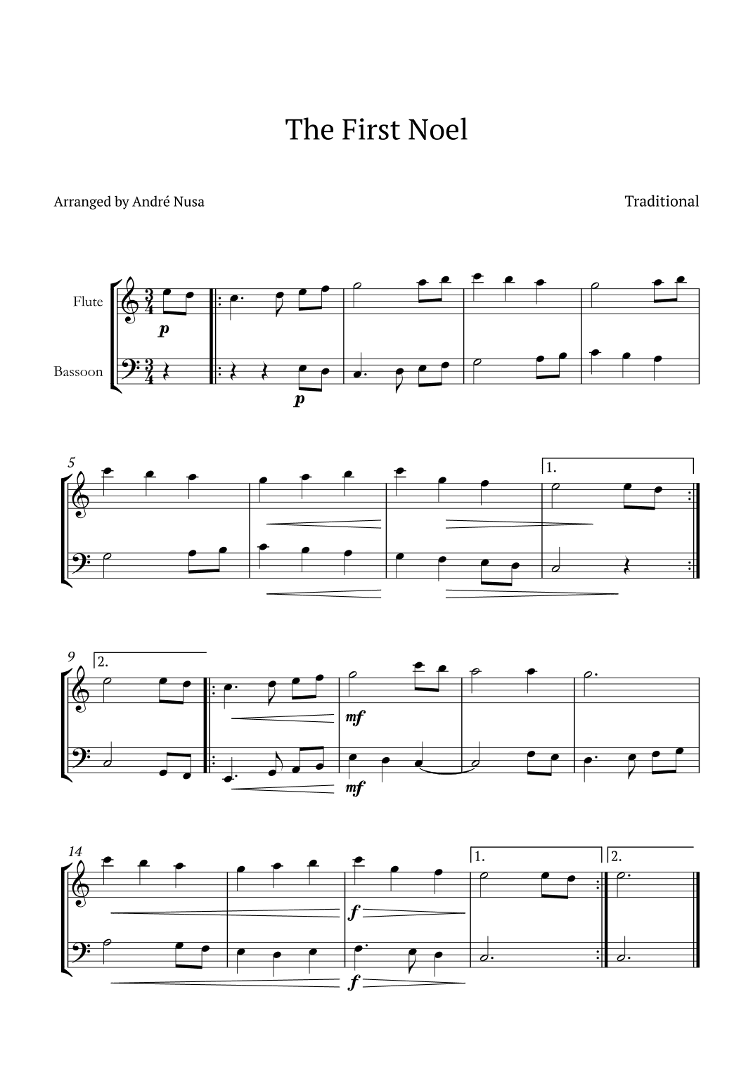The First Noel (arr. André Nusa)