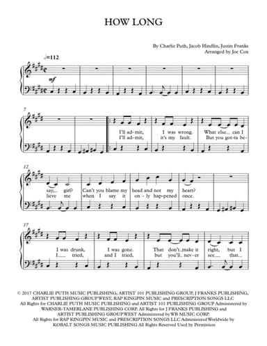 How Long (arr. Joe Cox)