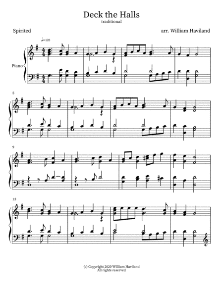 Deck the Halls (arr. William Haviland)