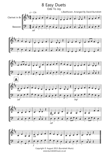 8 Duets for Clarinet And Bassoon (arr. David Burndrett)