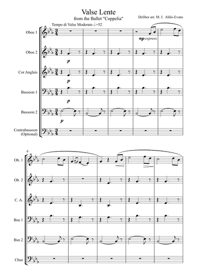 Valse Lente from Coppelia (arr. Maddy Aldis-Evans)