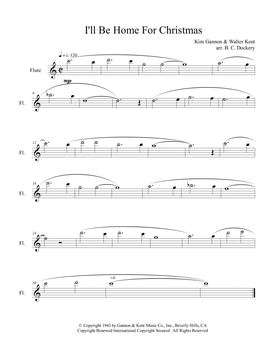I'll Be Home For Christmas (arr. B. C. Dockery)