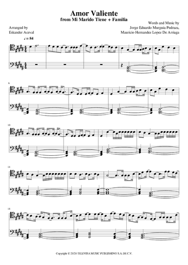 Amor Valiente (arr. Eskander Aceval)