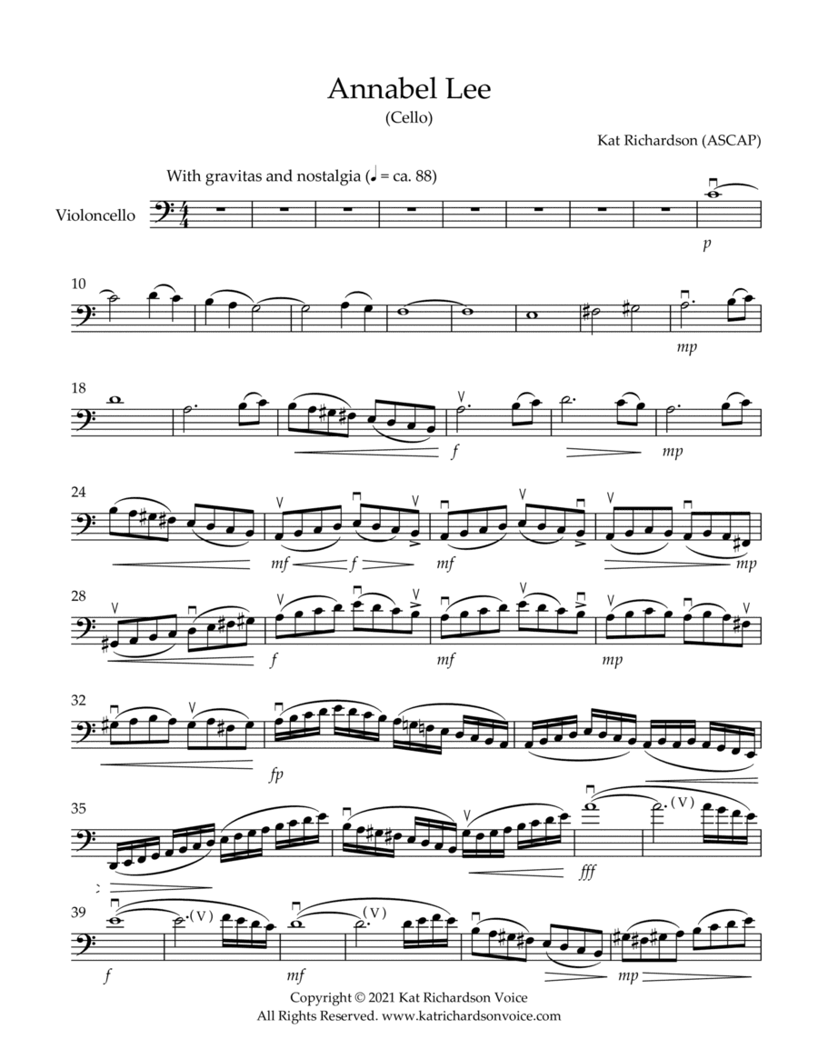 Annabel Lee (cello only)
