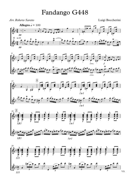 Fandango G448 (arr. Roberto Saretto)