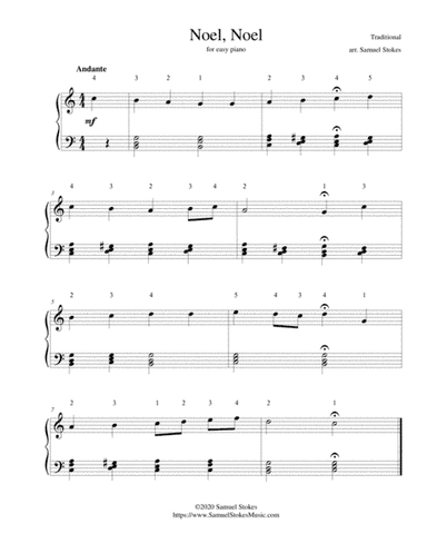 Noel, Noel - for easy piano (arr. Samuel Stokes)