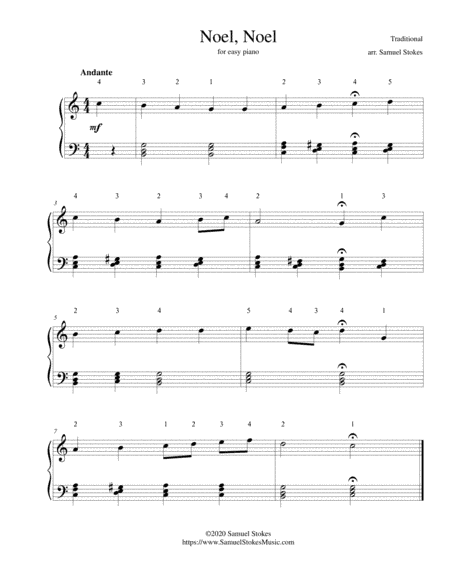 Noel, Noel - for easy piano (arr. Samuel Stokes)