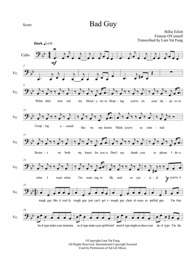 Bad Guy (arr. Lam Yat Fung)