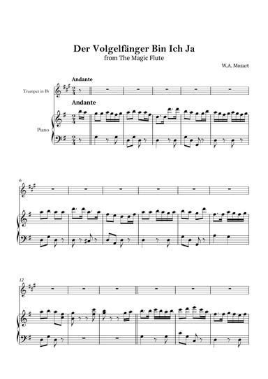 Der Vogelfänger bin ich ja (arr. André Nusa)