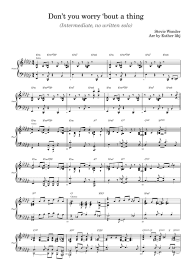 Don't You Worry 'bout A Thing (arr. Esther Lihj)
