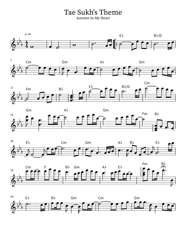 Tae Sukh's Theme : Autumn In My Heart OST (arr. Ash)