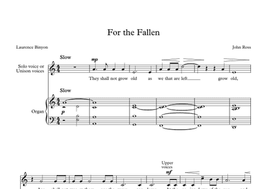 For the Fallen (High voice or Unison voices, Organ)