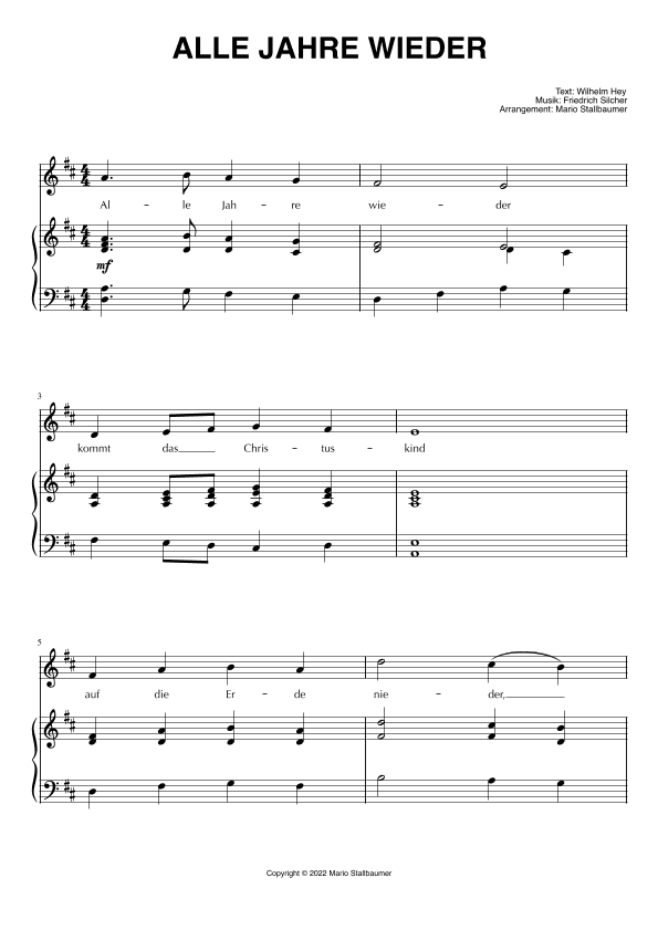 Alle Jahre wieder (arr. Mario Stallbaumer)