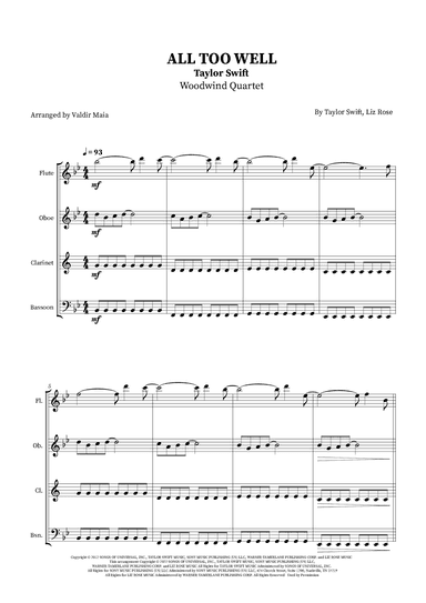 All Too Well (arr. Valdir Maia)