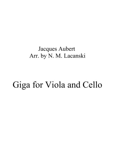 Giga for Violin and Viola (arr. Nick Lacanski)