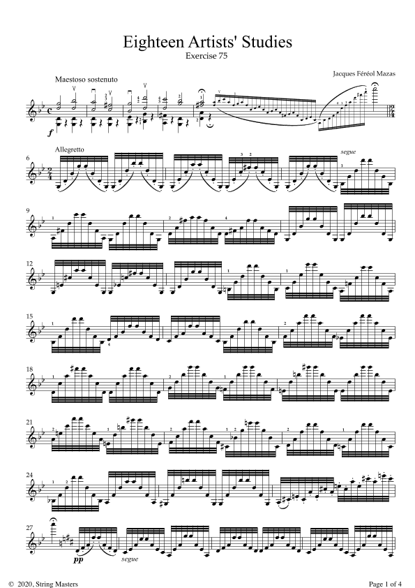 Mazas 75 Melodious & Progressive Studies Op 36, Book 3, No.75 (arr. String Masters)