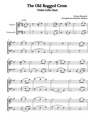 The Old Rugged Cross Violin-Cello Duet Two Tonalities (arr. Abraham Maduro)
