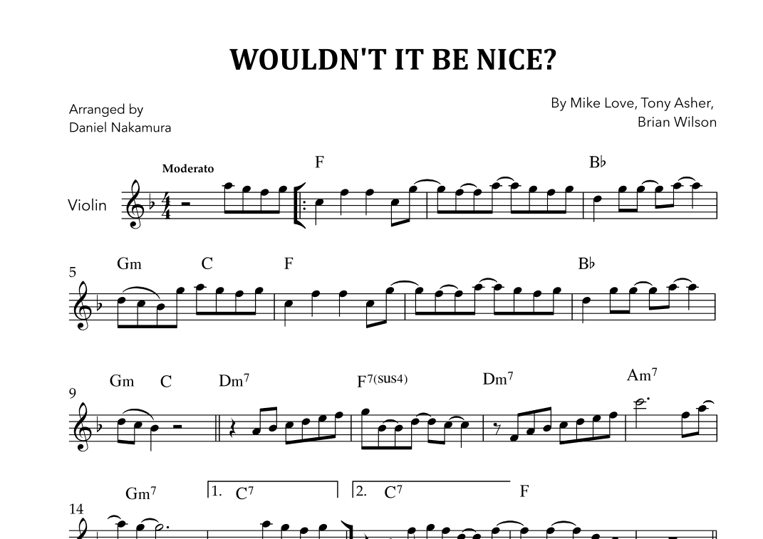 Wouldn't It Be Nice (arr. Daniel Nakamura)