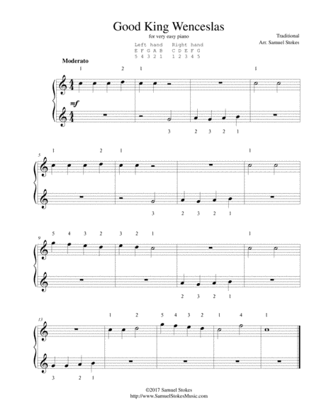 Good King Wenceslas - for very easy piano (arr. Samuel Stokes)