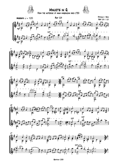 Bach Minuets in G - Guitar Duet (arr. Semitony)