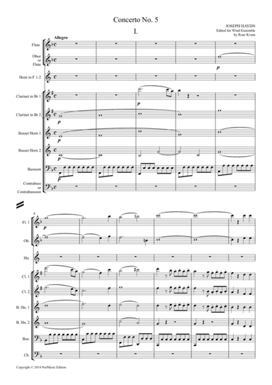 Haydn: Concerto No. 5 (Classical Wind Ensemble) (arr. Roar Kvam)