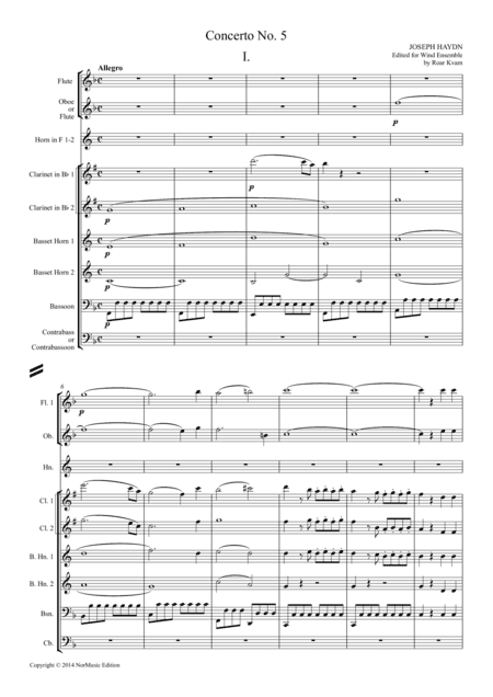 Haydn: Concerto No. 5 (Classical Wind Ensemble) (arr. Roar Kvam)