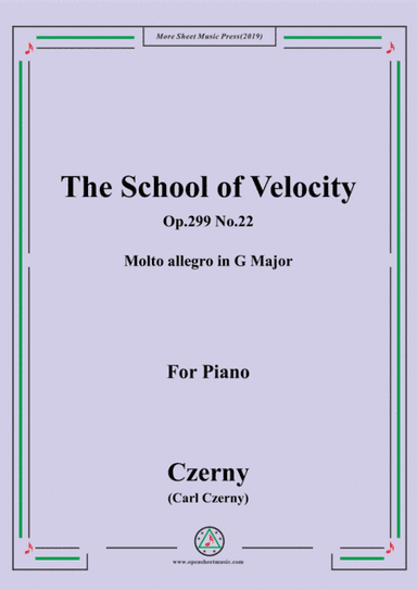 Czerny-The School of Velocity,Op.299 No.22,Molto allegro in G Major,for Piano (arr. MSM)
