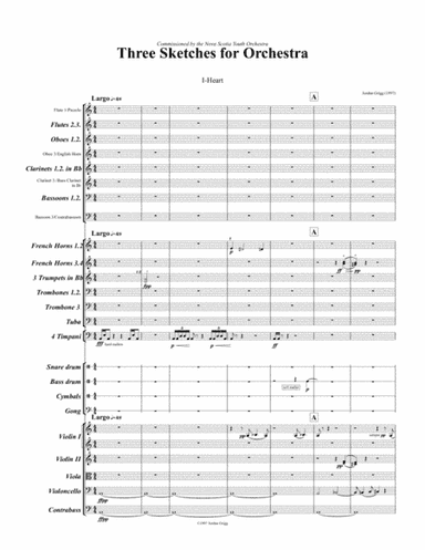 Three Sketches for Orchestra Score and Parts